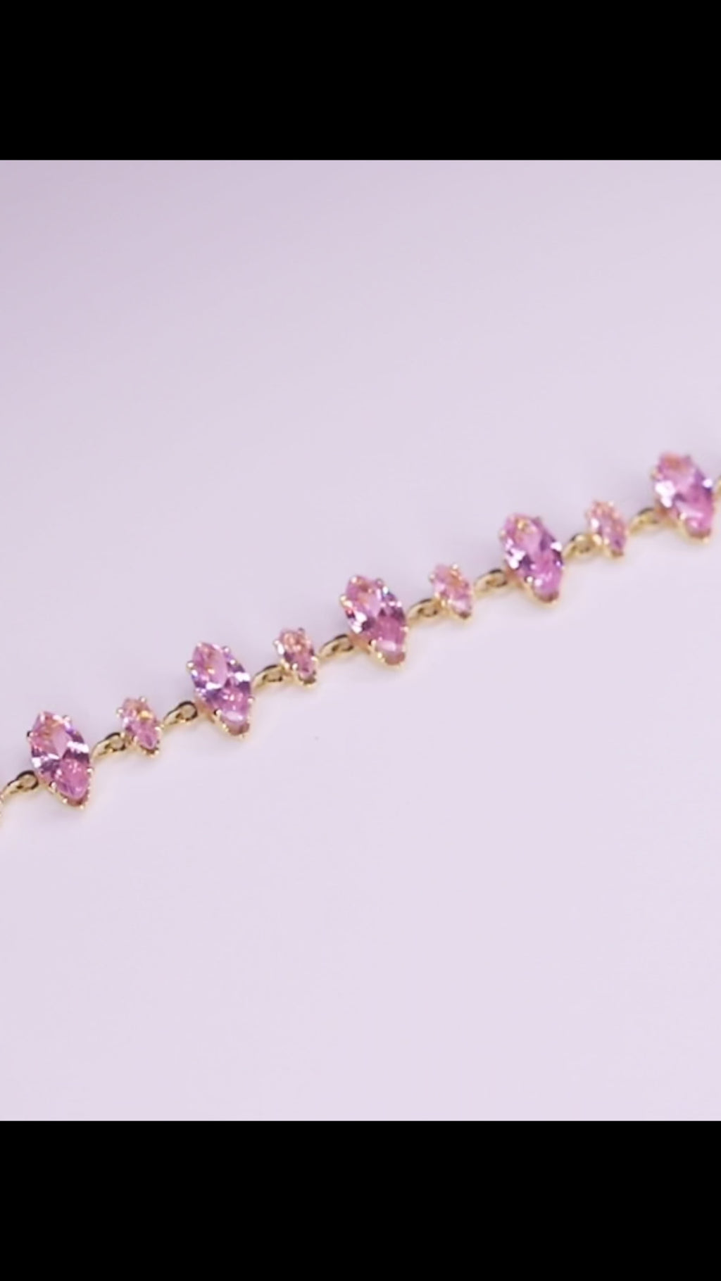 Bloomette Pink Marquise Stone Bracelet