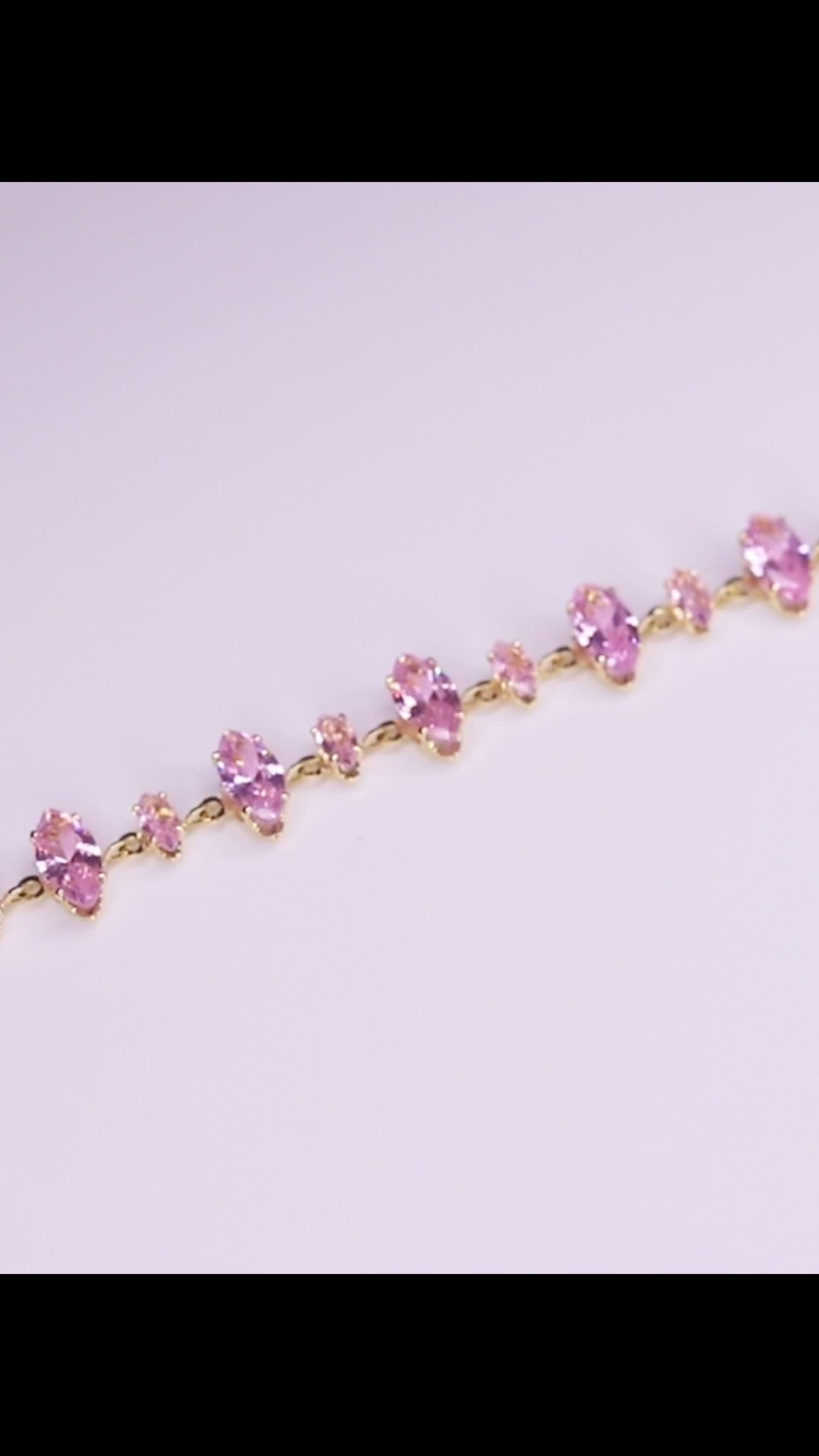 Bloomette Pink Marquise Stone Bracelet