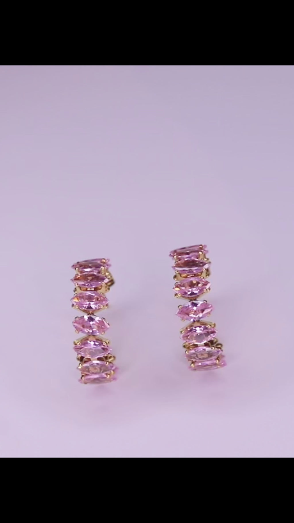 Blossom Pink Marquise Cut Hoop Earrings
