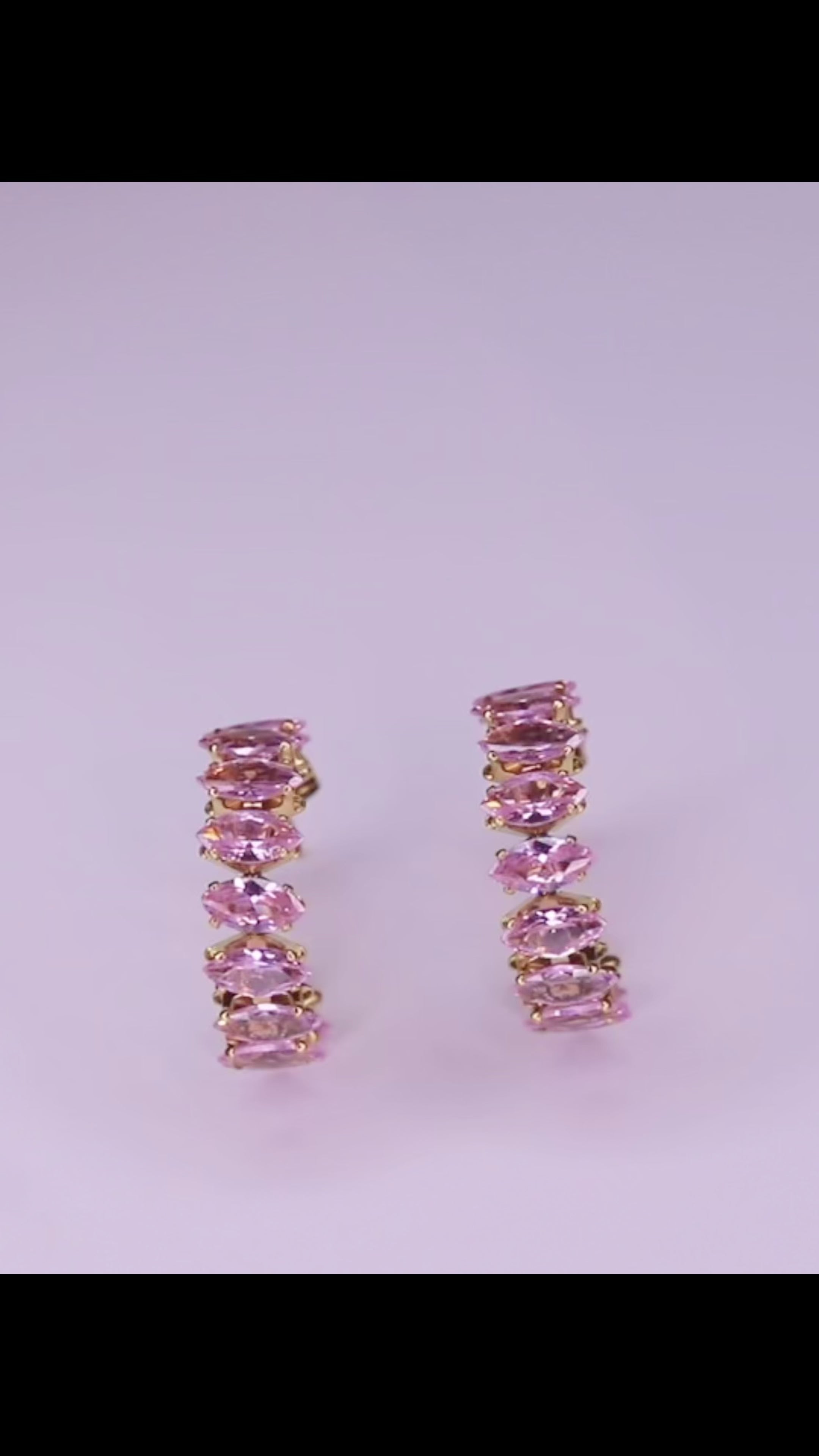 Blossom Pink Marquise Cut Hoop Earrings
