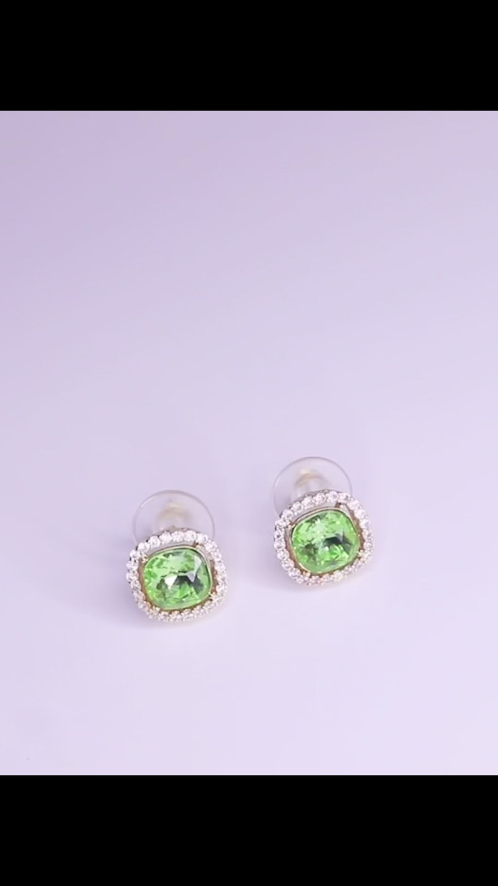 Fern Green Halo Stud Earrings