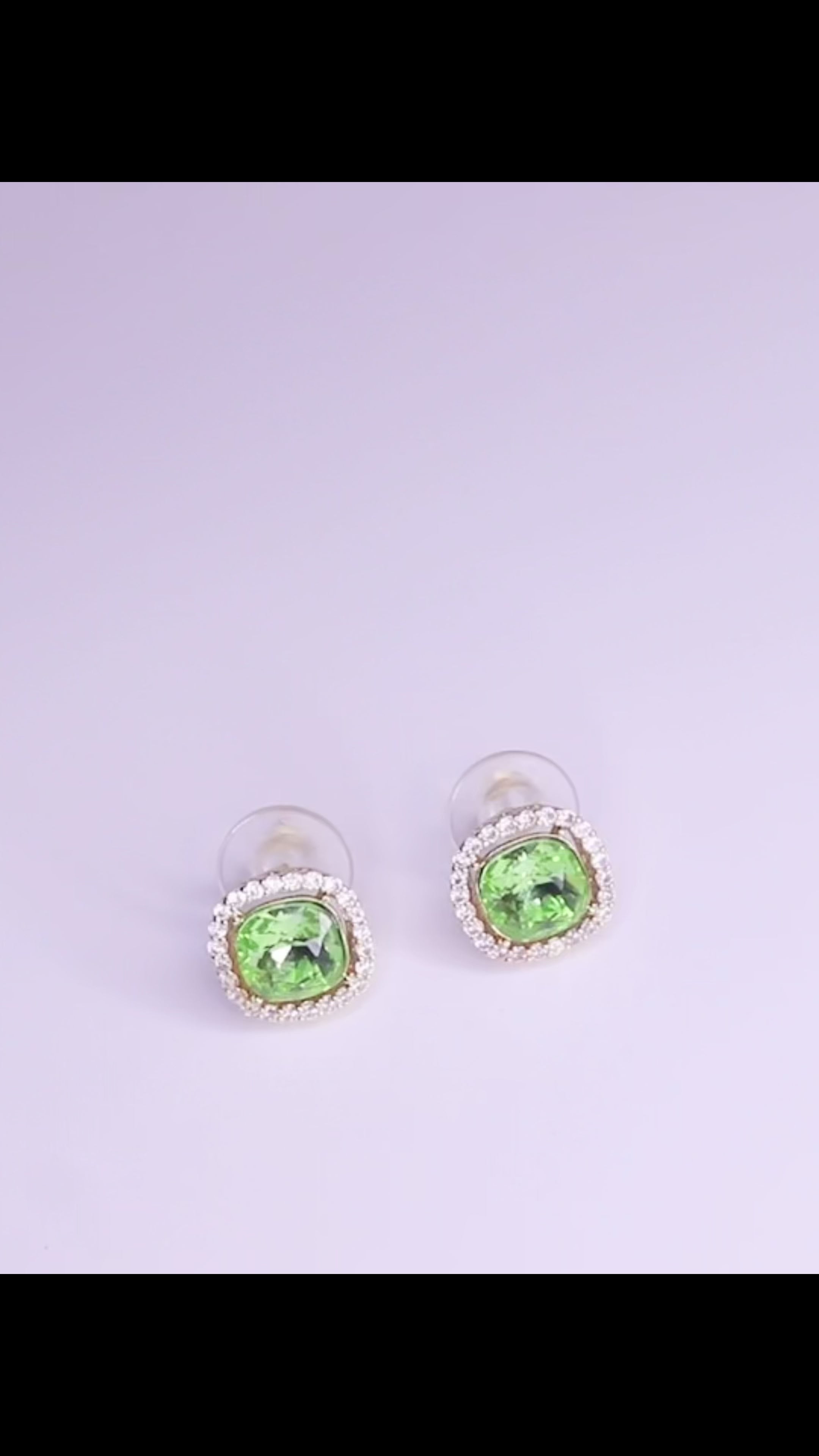 Fern Green Halo Stud Earrings